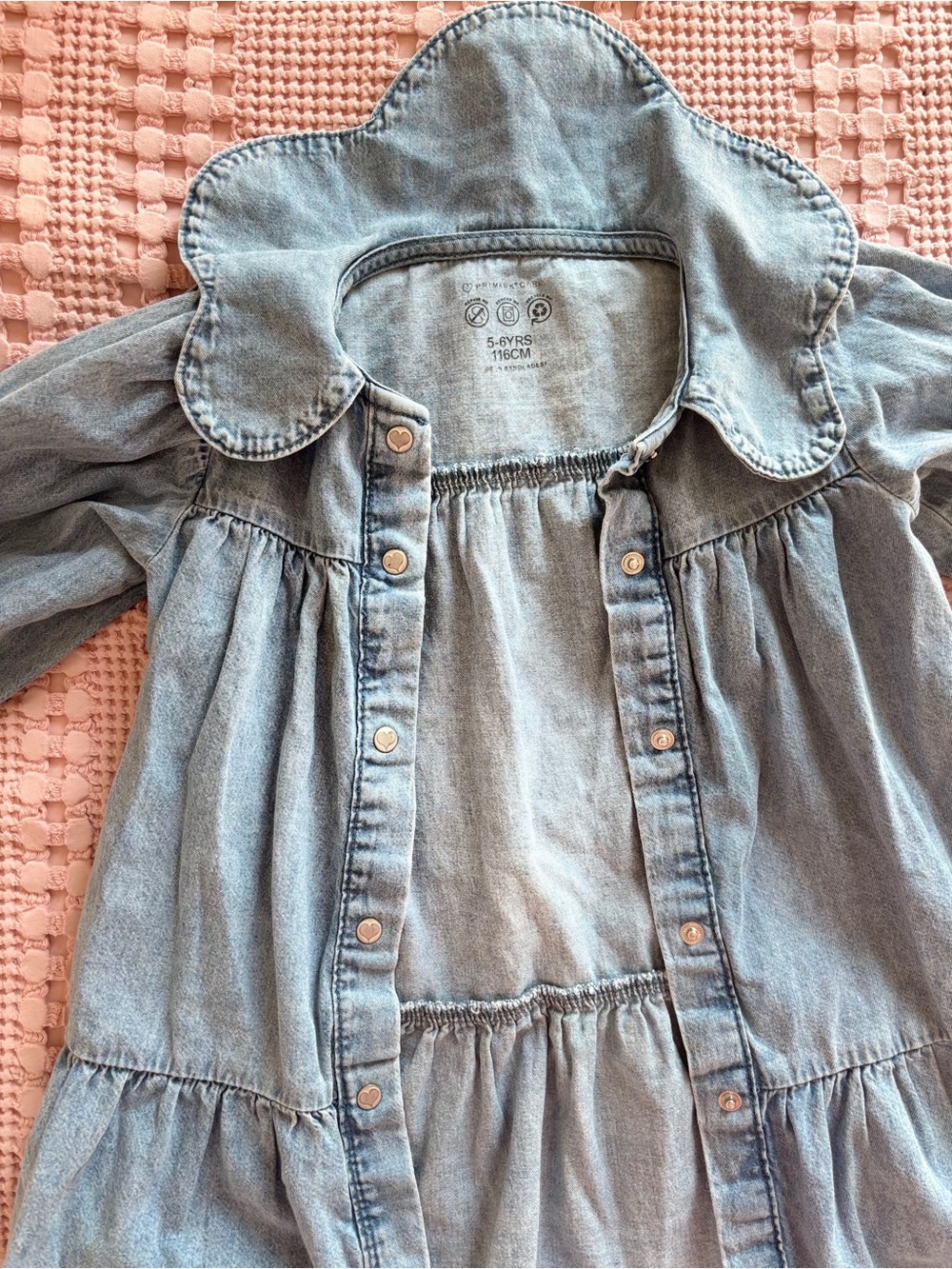 Primark Light Blue Denim Girl's Jacket with Peter Pan Collar